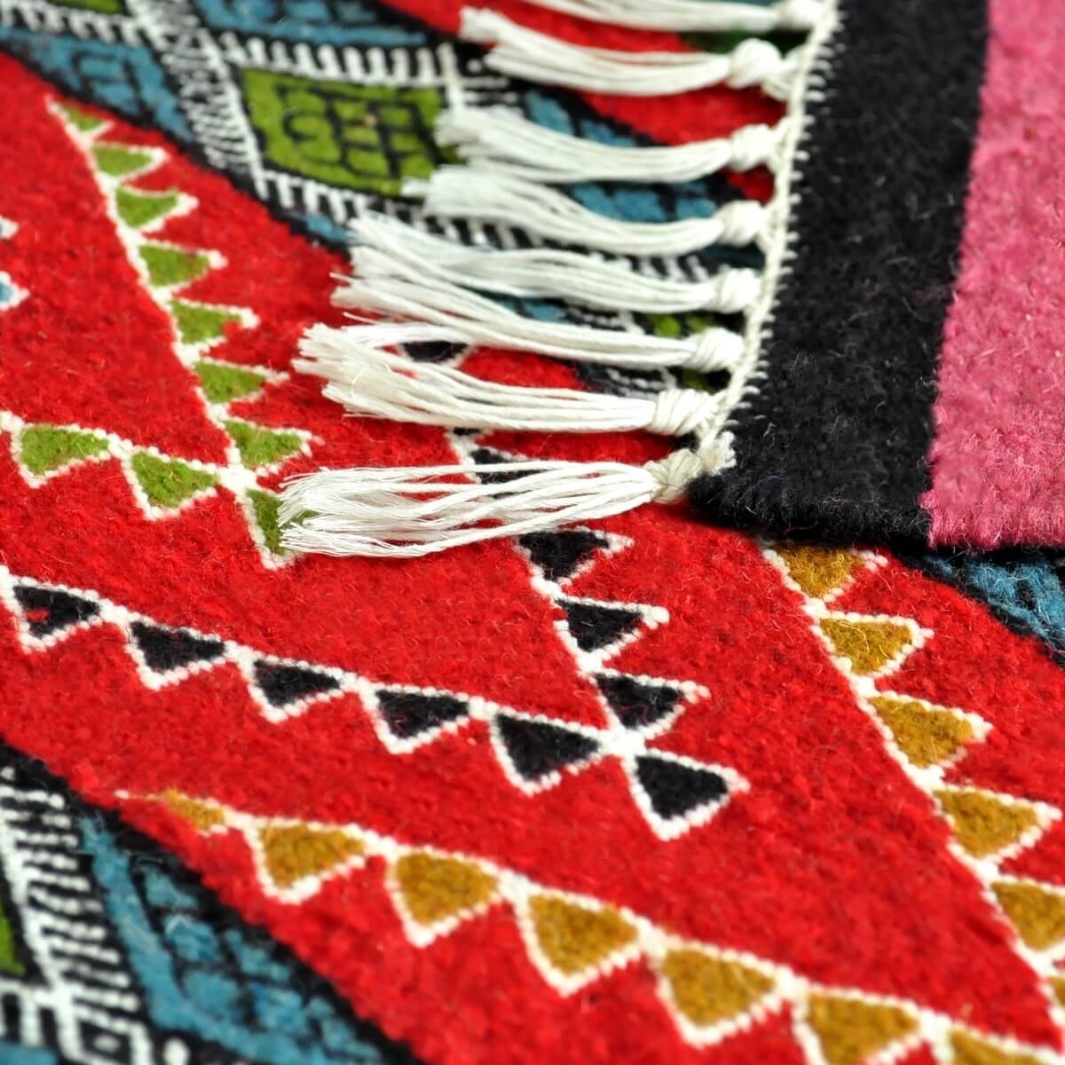 Tapete berbere Tapete Kilim longo Huelva 60x190 Multicor (Tecidos à mão, Lã) Tapete tunisiano kilim, estilo marroquino. Tapete r