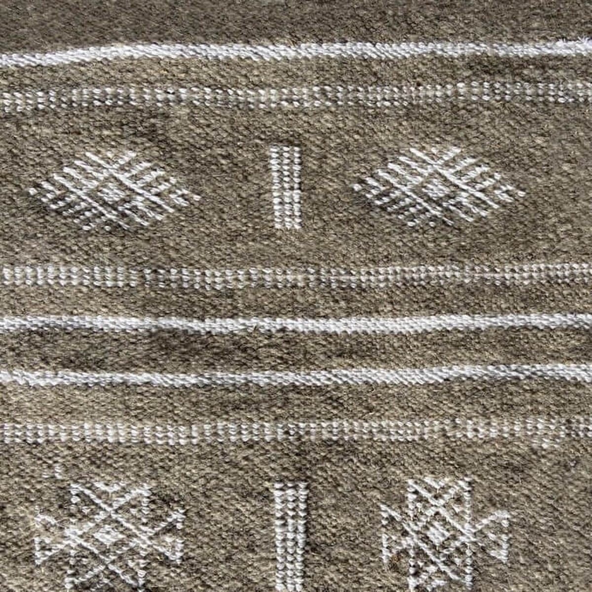 Tapis berbère Tapis Kilim Alkahfe 110x200 Gris (Tissé main, Laine, Tunisie) Tapis kilim tunisien style tapis marocain. Tapis rec