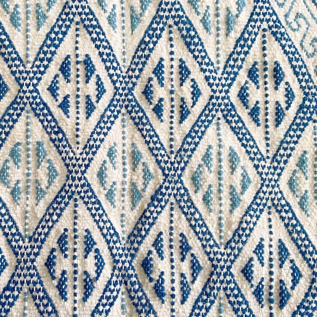 Alfombra bereber Alfombra grande Margoum Chikly 163x242 Azul/Blanco (Hecho a mano, Lana, Túnez) Alfombra margoum tunecina de la 