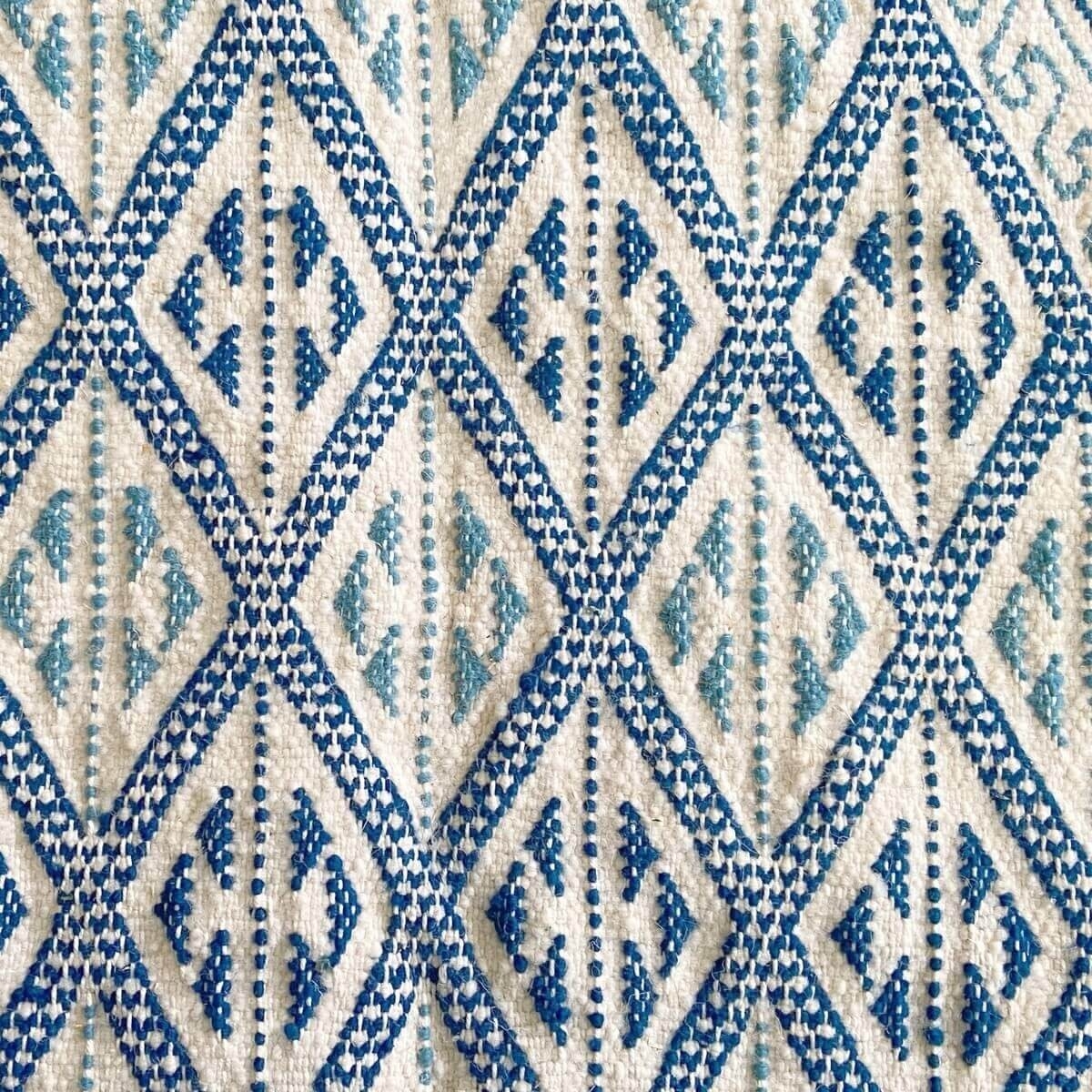 tappeto berbero Grande Tappeto Margoum Chikly 163x242 Blu/Bianco (Fatto a mano, Lana, Tunisia) Tappeto margoum tunisino della ci