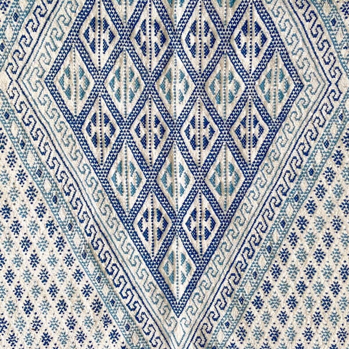 Berber tapijt Groot Tapijt Margoum Chikly 163x242 Blauw/Wit (Handgeweven, Wol, Tunesië) Tunesisch Margoum Tapijt uit de stad Kai