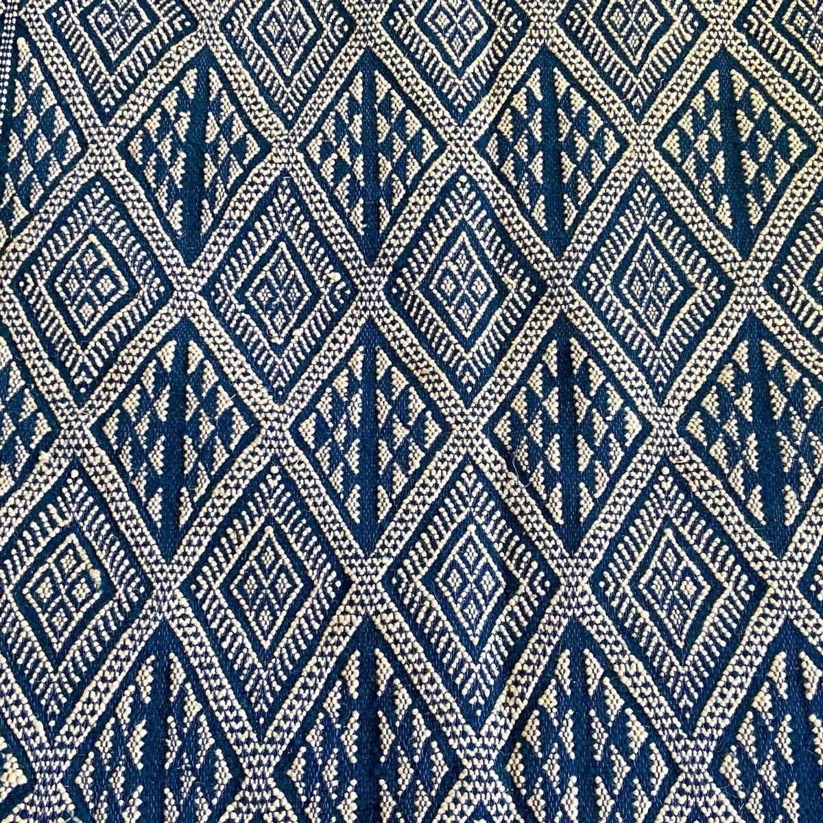 Tapis berbère Tapis Margoum Makki 124x186 Bleu (Fait main, Laine) Tapis margoum tunisien de la ville de Kairouan. Tapis de salon