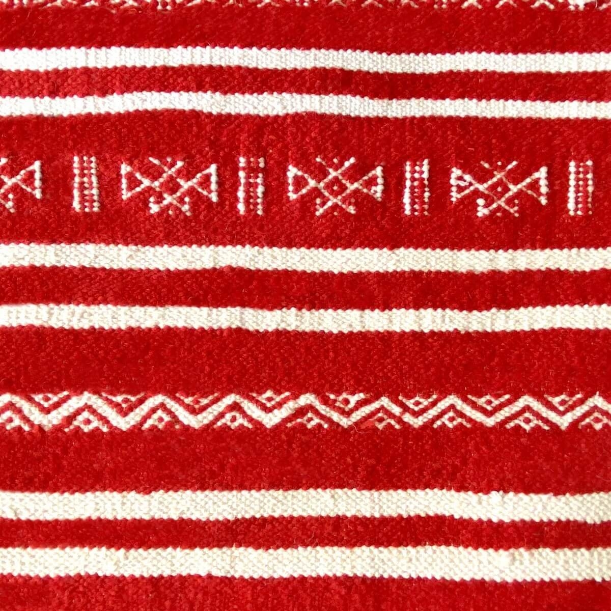 Tapis berbère Tapis Kilim Nassen 105x208 Rouge (Tissé main, Laine, Tunisie) Tapis kilim tunisien style tapis marocain. Tapis rec