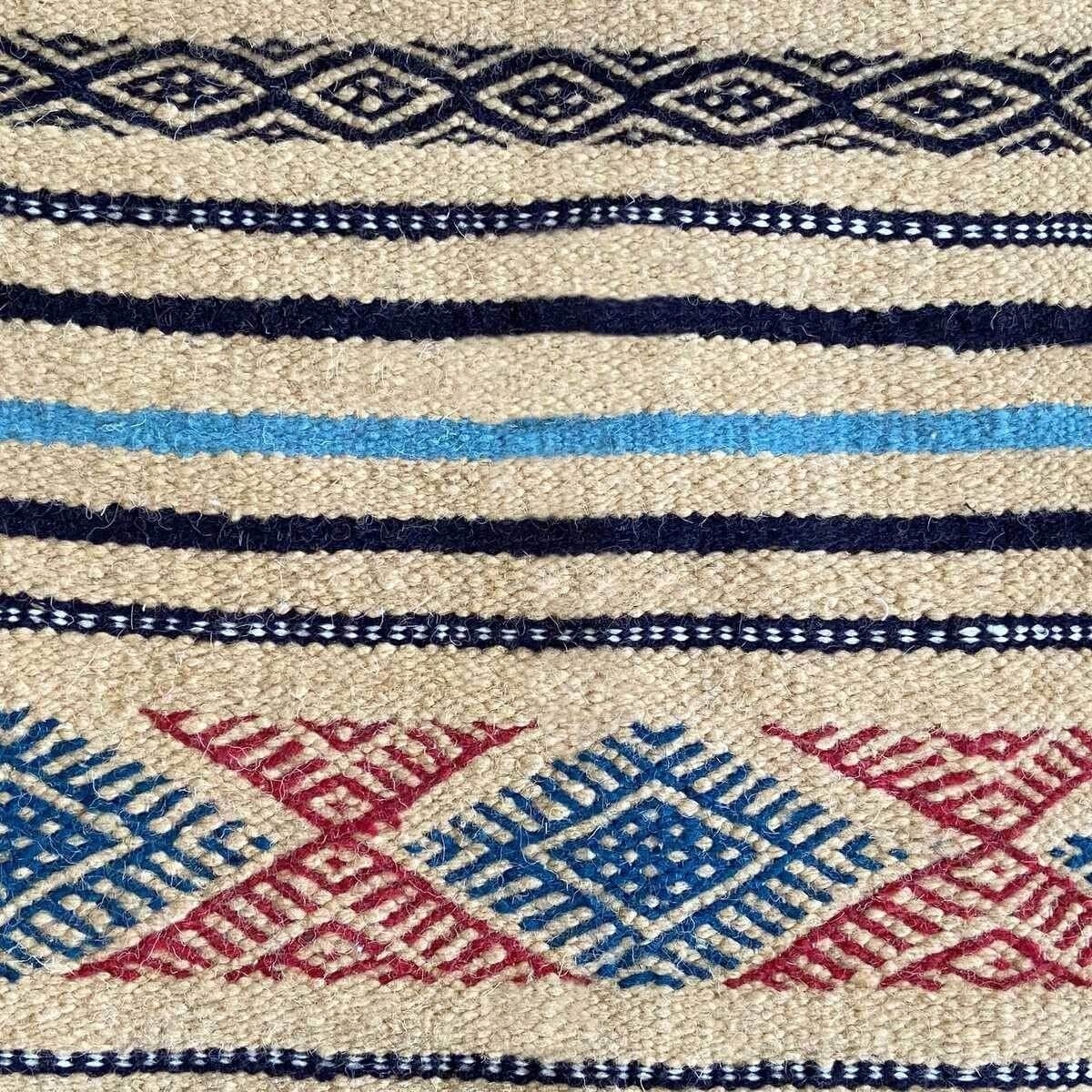 Berber Teppich Teppich Kelim Saïd 138x237 Beige/Weiß (Handgewebt, Wolle) Tunesischer Kelim-Teppich im marokkanischen Stil. Recht