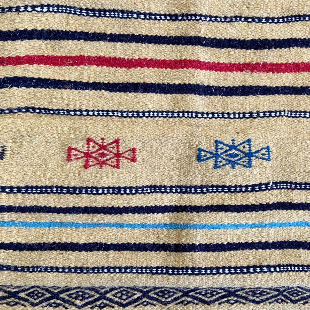 Berber carpet Rug Kilim Said 138x237 Beige/White (Handmade, Wool) Tunisian Rug Kilim style Moroccan rug. Rectangular carpet 100%