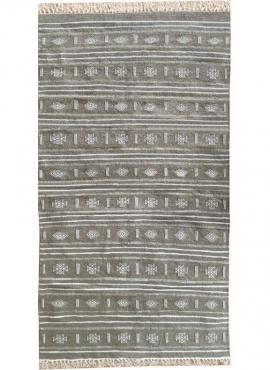 tappeto berbero Tappeto Kilim Alkahfe 110x200 Grigio (Fatto a mano, Lana, Tunisia) Tappeto kilim tunisino, in stile marocchino. 