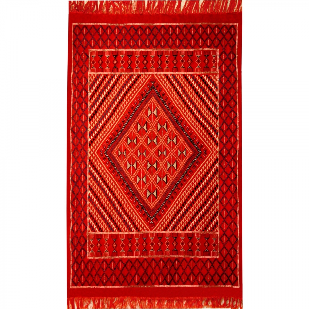 Berber Teppich Teppich Margoum Kantoui 120x180 Rot (Handgefertigt, Wolle) Tunesischer Margoum-Teppich aus der Stadt Kairouan. Re