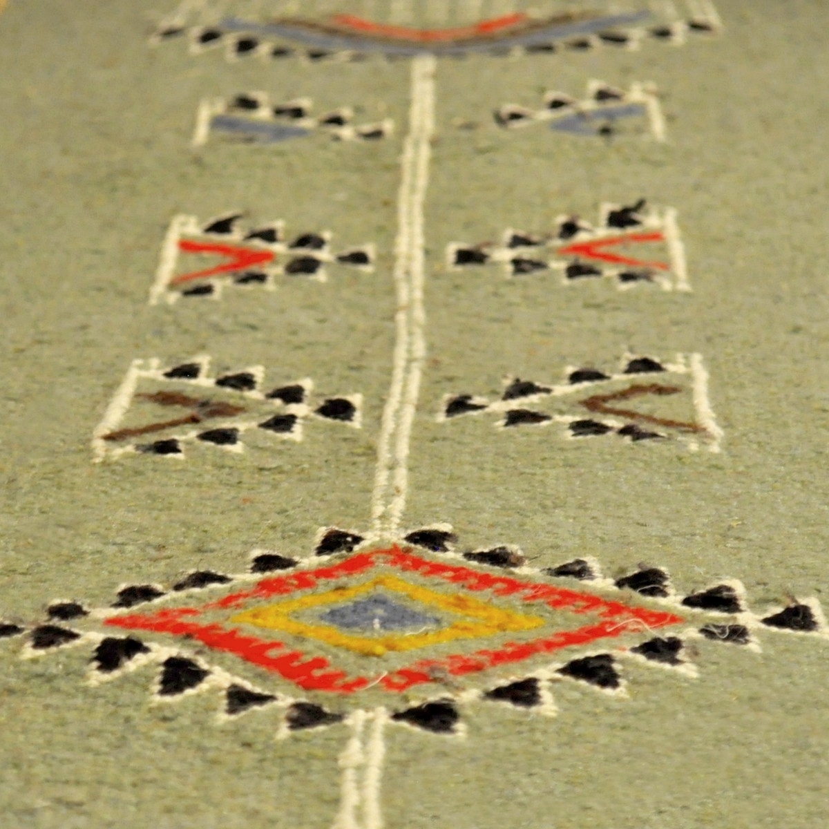 Tapete berbere Tapete Kilim longo Zramdine 60x190 Verde/Multicor (Tecidos à mão, Lã) Tapete tunisiano kilim, estilo marroquino. 
