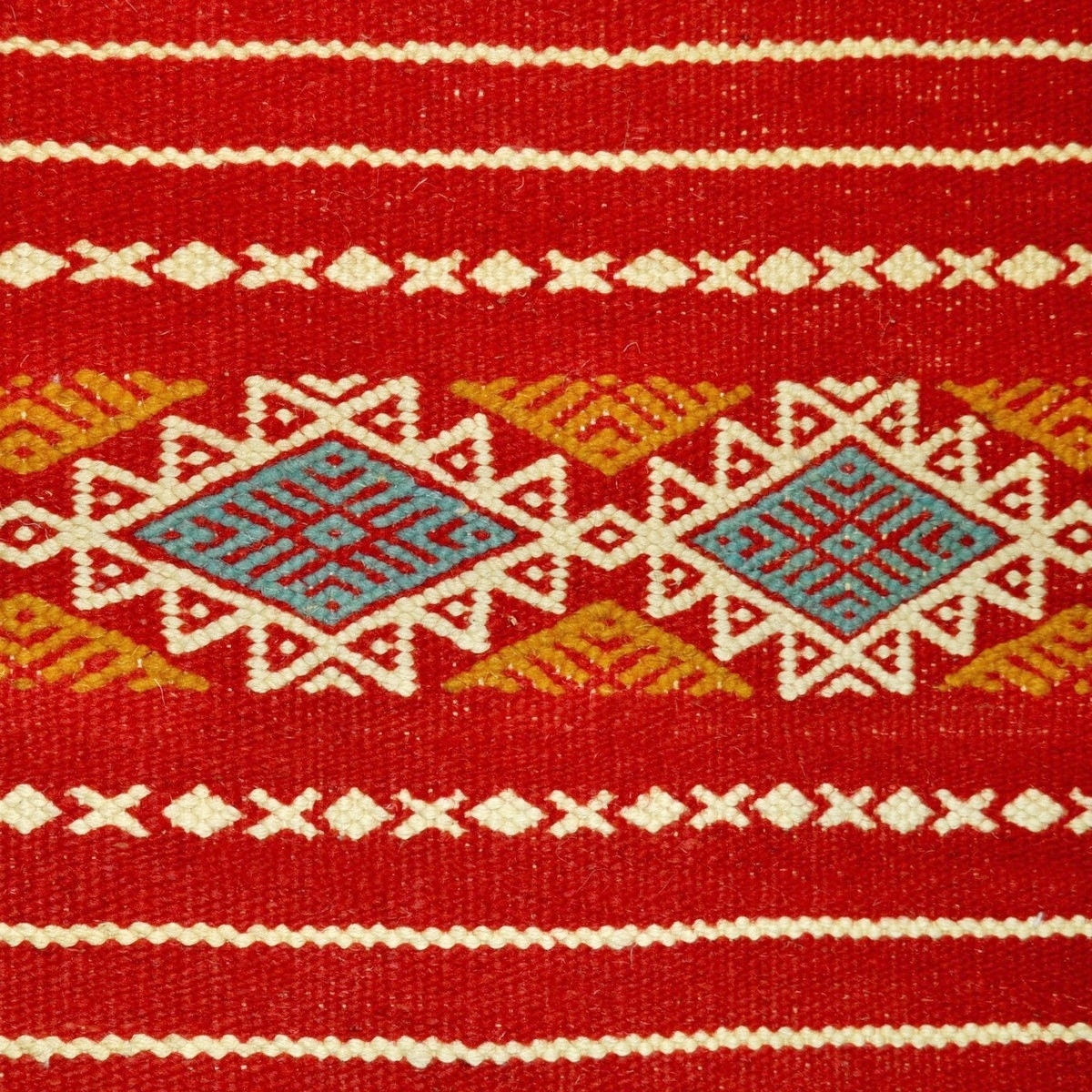 Berber Teppich Teppich Kelim lang Mellassine 60x200 Rot (Handgewebt, Wolle, Tunesien) Tunesischer Kelim-Teppich im marokkanische