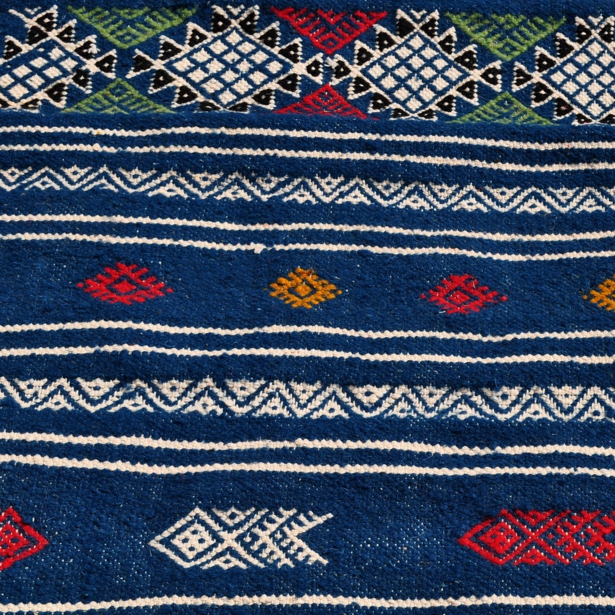 Tapete berbere Tapete Kilim longo Massoud 70x180 Azul (Tecidos à mão, Lã, Tunísia) Tapete tunisiano kilim, estilo marroquino. Ta