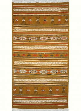 tappeto berbero Tappeto Kilim Lamta 100x200 Giallo (Fatto a mano, Lana, Tunisia) Tappeto kilim tunisino, in stile marocchino. Ta