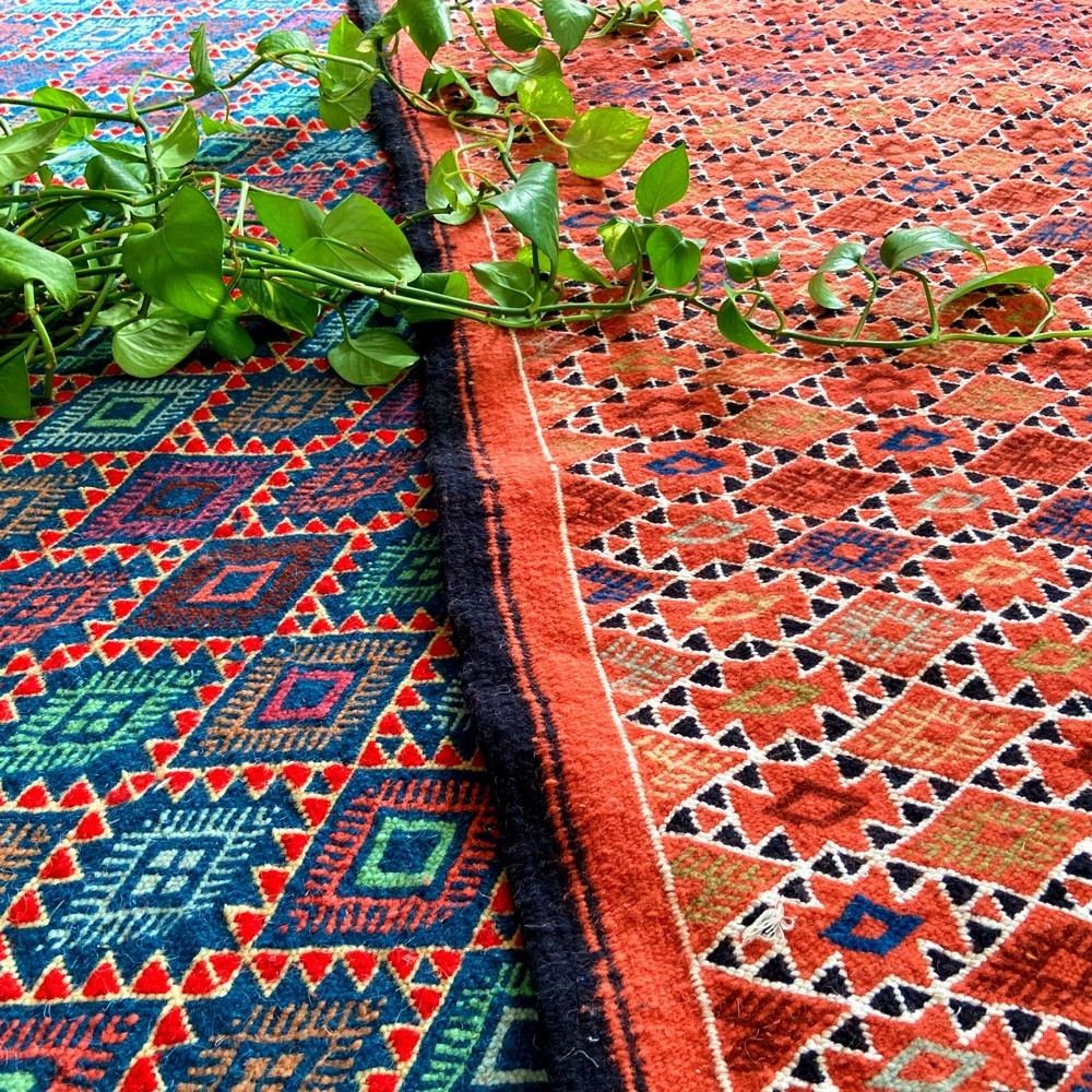 tappeto berbero Tappeto Kilim Tanger 105x180 Rosso/Multicolore (Fatto a mano, Lana) Tappeto kilim tunisino, in stile marocchino.
