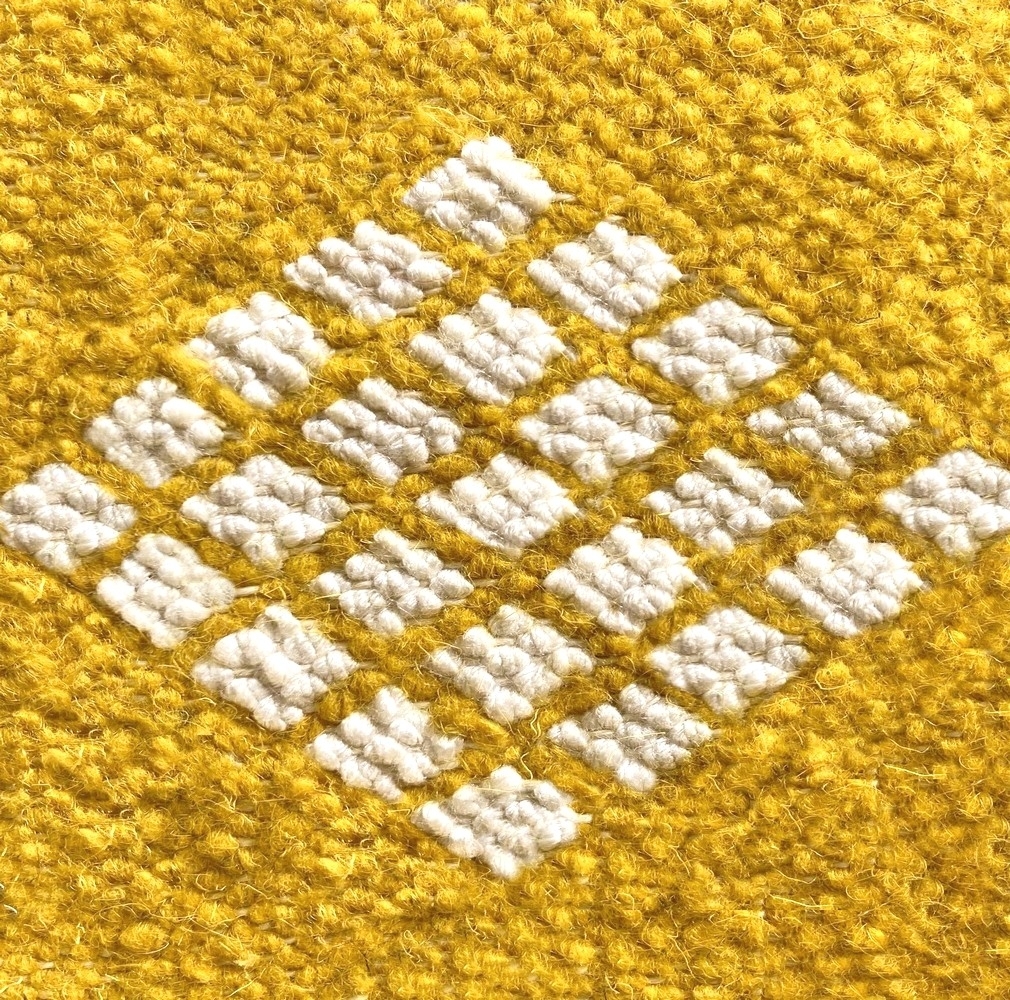 Berber carpet Rug Kilim Jridi 96x193 yellow/White (Handmade, Wool, Tunisia) Tunisian Rug Kilim style Moroccan rug. Rectangular c