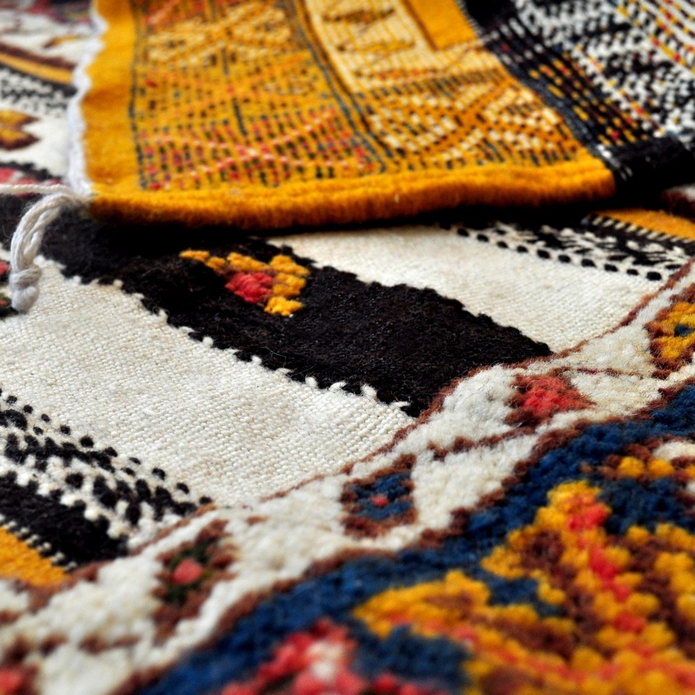tappeto berbero Tappeto Glaoui 152x250 Rosso/Blu (Fatto a mano, Lana, Tunisia) Tappeto kilim tunisino, in stile marocchino. Tapp
