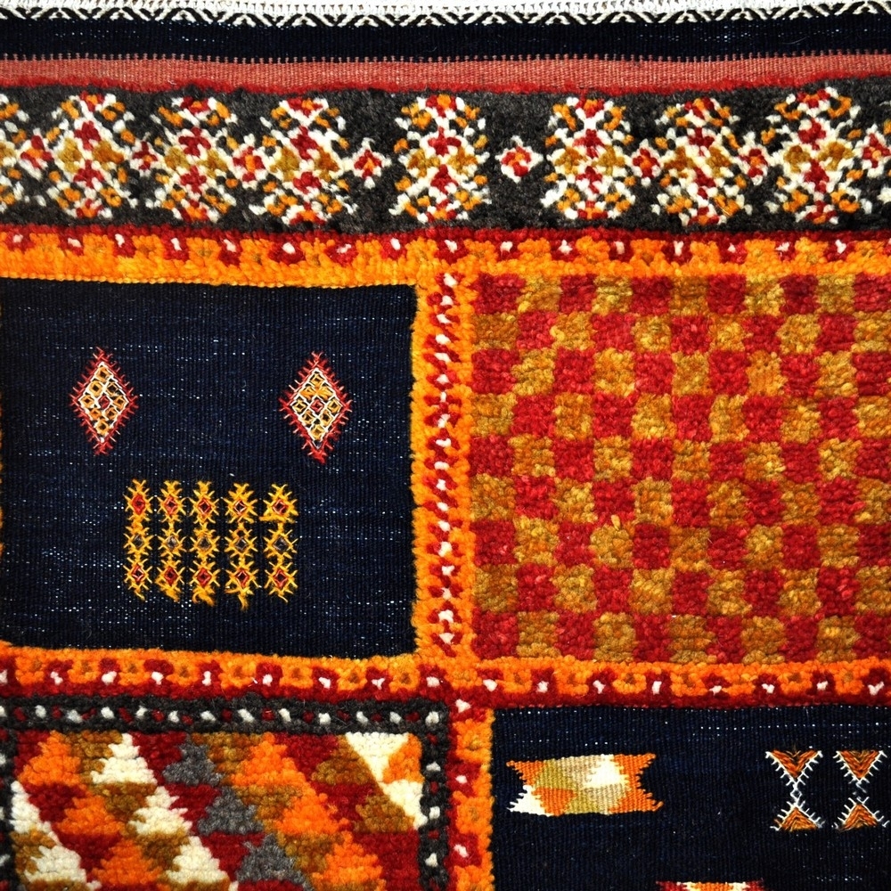 Tapete berbere Tapete Kilim Mellila 60x100 Vermelho/Azul (Tecidos à mão, Lã, Tunísia) Tapete tunisiano kilim, estilo marroquino.