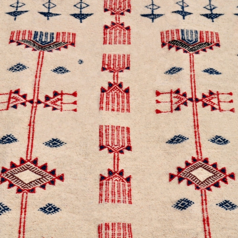 tappeto berbero Tappeto Kilim Joudi100x175 Grigio/Nero/Rosso (Fatto a mano, Lana) Tappeto kilim tunisino, in stile marocchino. T