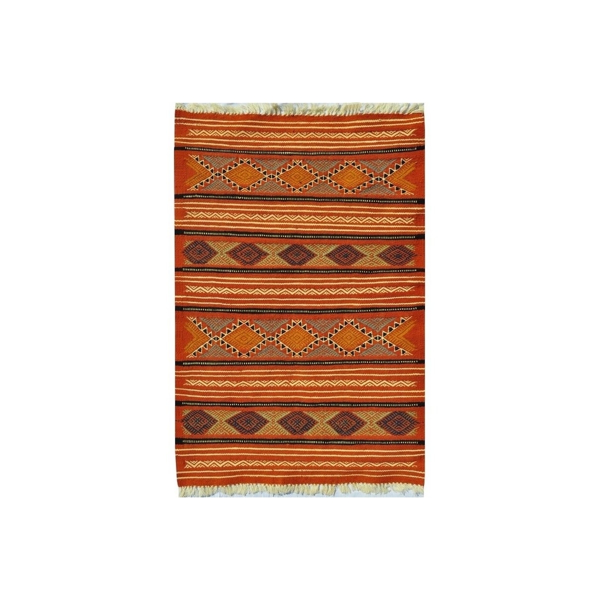 Berber tapijt Tapijt Kilim Sayada 67x100 Veelkleurig (Handgeweven, Wol, Tunesië) Tunesisch kilimdeken, Marokkaanse stijl. Rechth