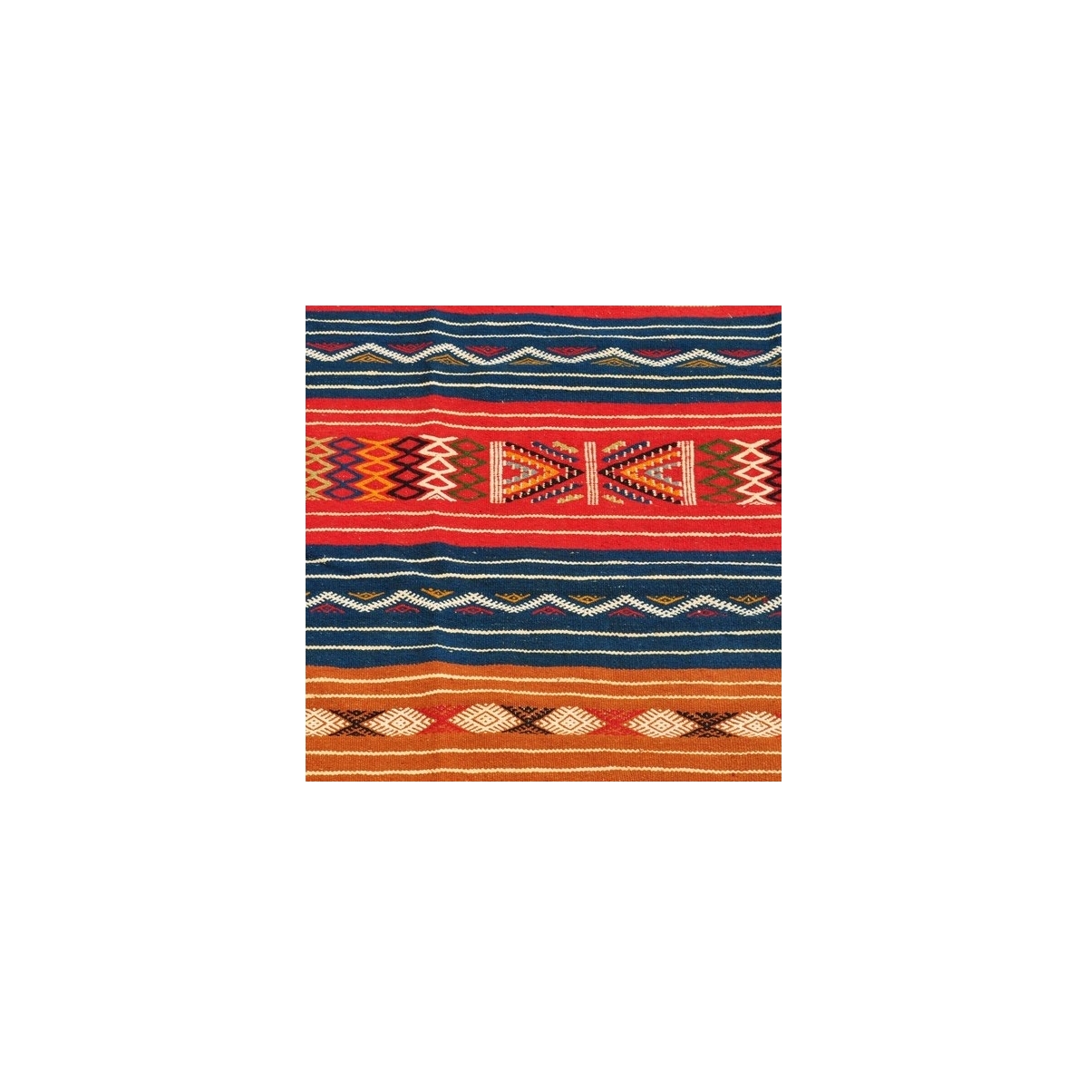 Tapete berbere Tapete Kilim Mateur 115x200 Multicor (Tecidos à mão, Lã) Tapete tunisiano kilim, estilo marroquino. Tapete retang