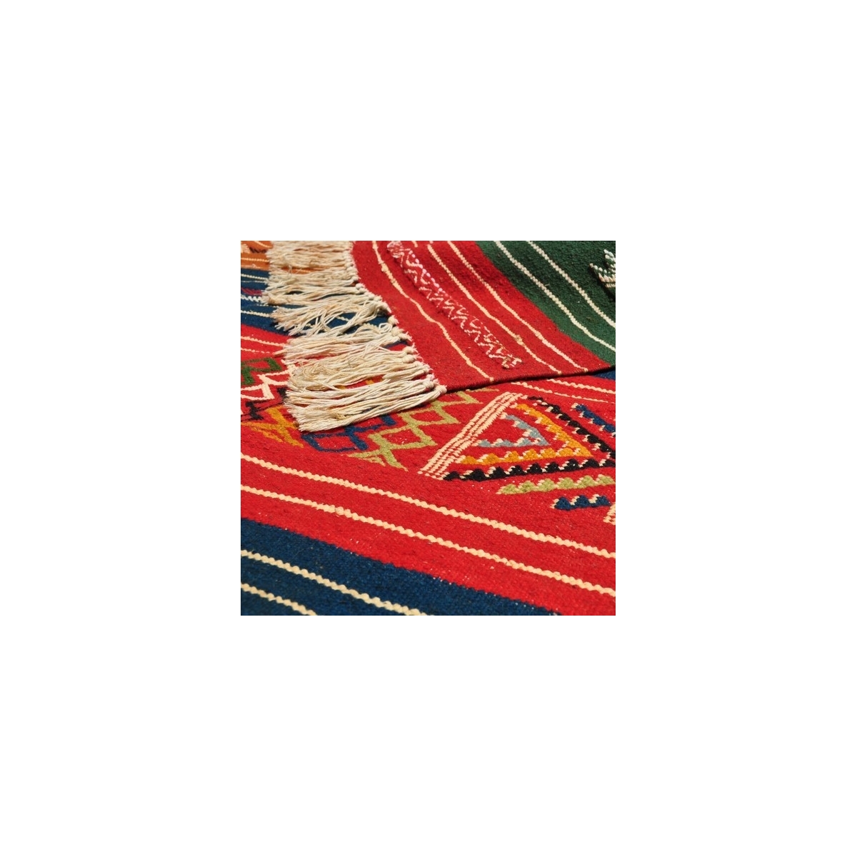 Tapete berbere Tapete Kilim Mateur 115x200 Multicor (Tecidos à mão, Lã) Tapete tunisiano kilim, estilo marroquino. Tapete retang