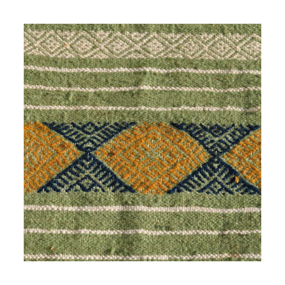 Berber carpet Rug Kilim Gammarth 120x200 Green (Handmade, Wool) Tunisian Rug Kilim style Moroccan rug. Rectangular carpet 100% w