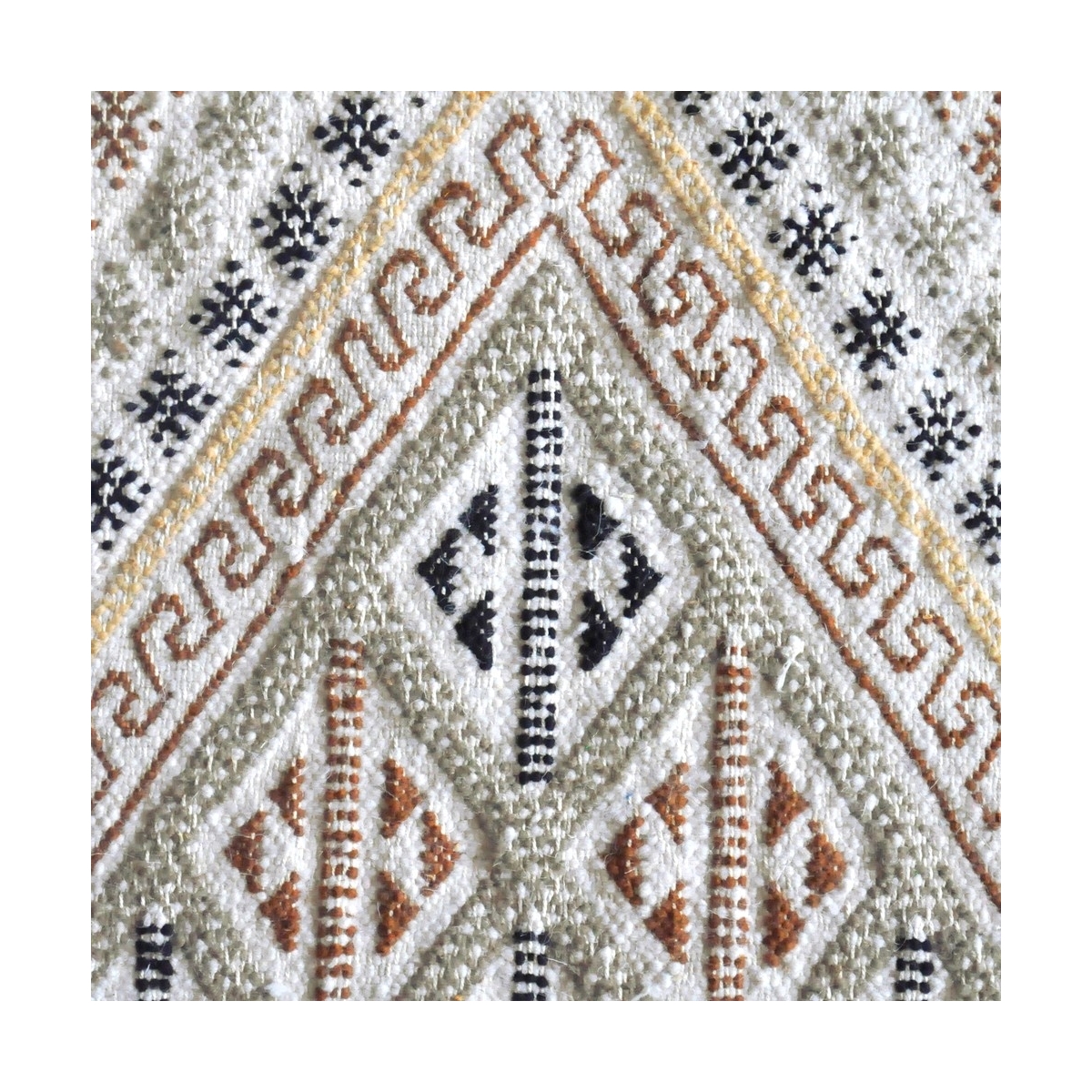 Berber tapijt Tapijt Margoum Khaznadar 115x195 Wit (Handgeweven, Wol, Tunesië) Tunesisch Margoum Tapijt uit de stad Kairouan. Re
