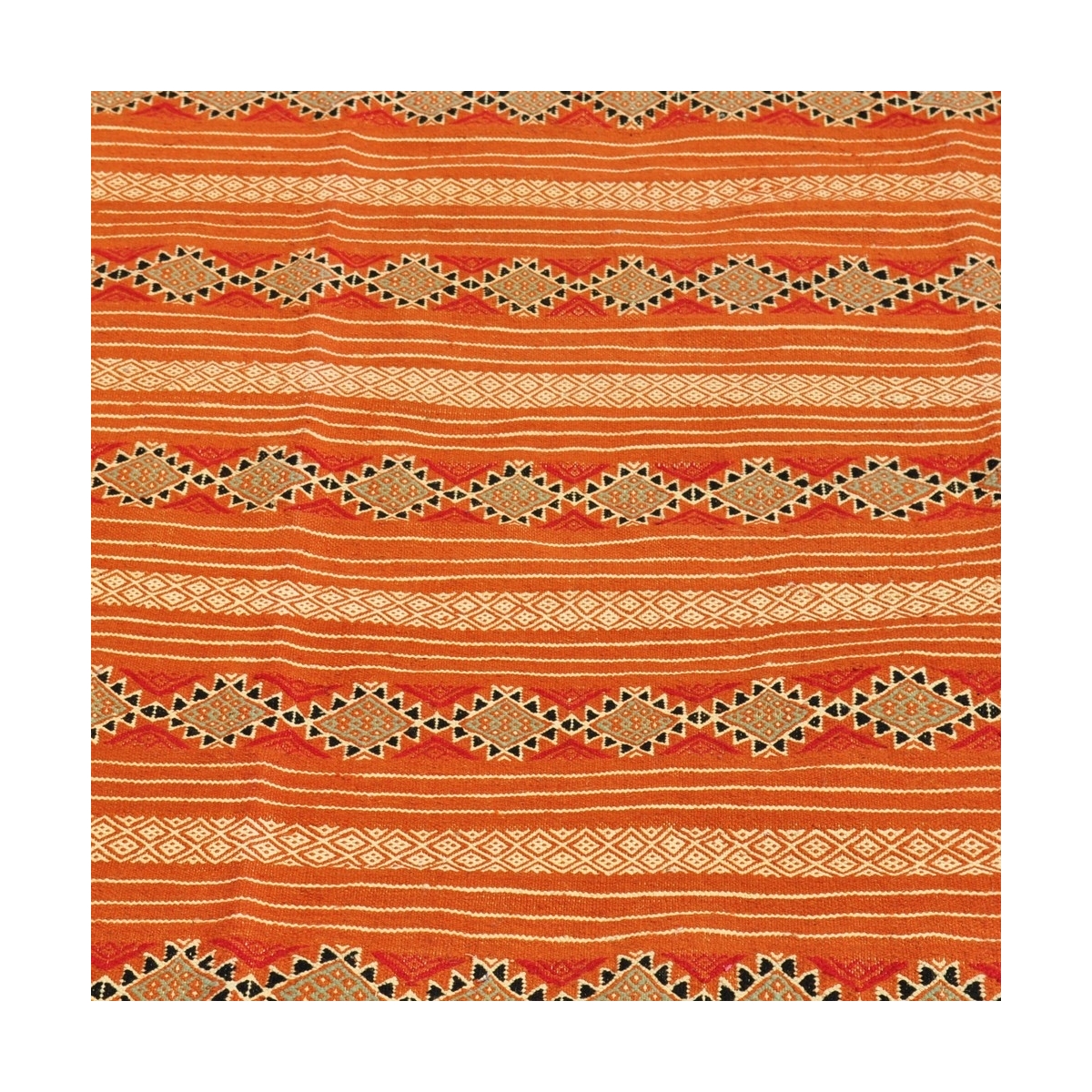 Tapete berbere Tapete Kilim El Mida 135x245 Laranja//Azul (Tecidos à mão, Lã) Tapete tunisiano kilim, estilo marroquino. Tapete 
