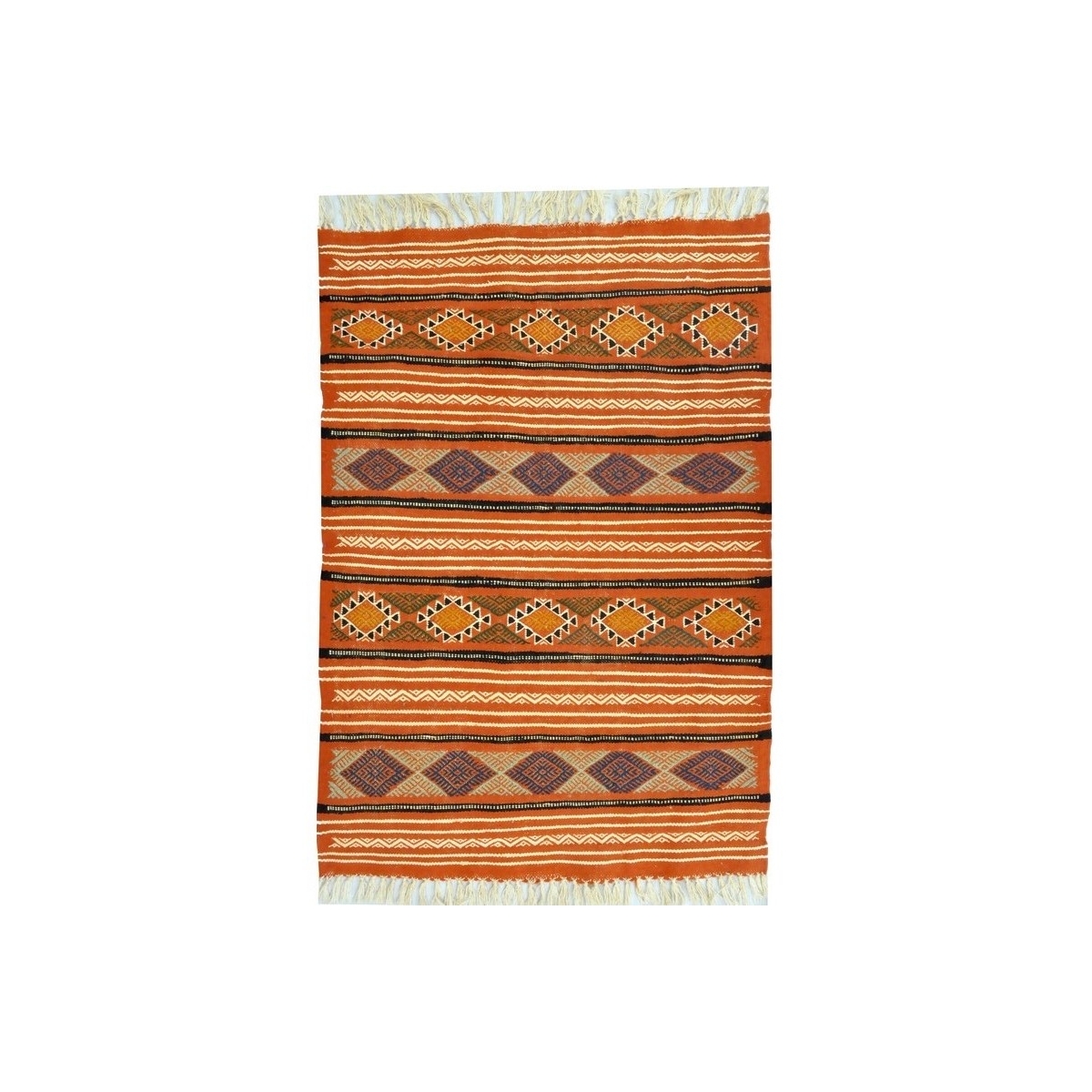 Tapete berbere Tapete Kilim Beskra 60x100 Multicor (Tecidos à mão, Lã, Tunísia) Tapete tunisiano kilim, estilo marroquino. Tapet