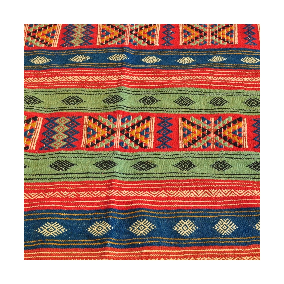 Tapete berbere Tapete Kilim Babjdid 140x250 Amarelo/Multicor (Tecidos à mão, Lã) Tapete tunisiano kilim, estilo marroquino. Tape