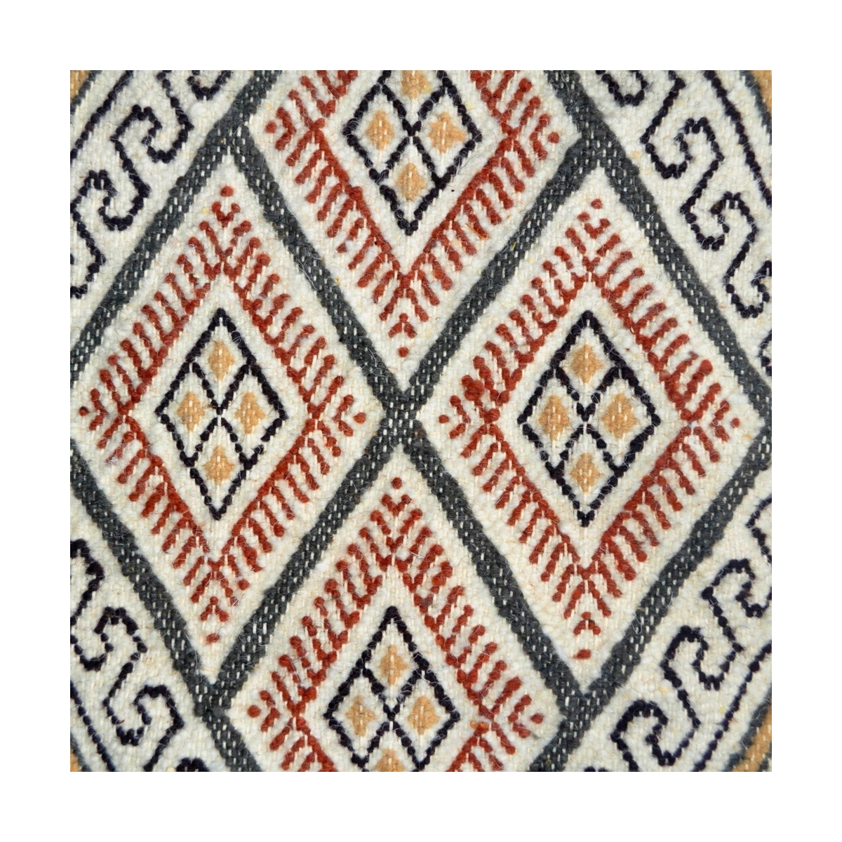 Berber carpet Large Rug Margoum Saouaf 155x240 White (Handmade, Wool, Tunisia) Tunisian margoum rug from the city of Kairouan. R