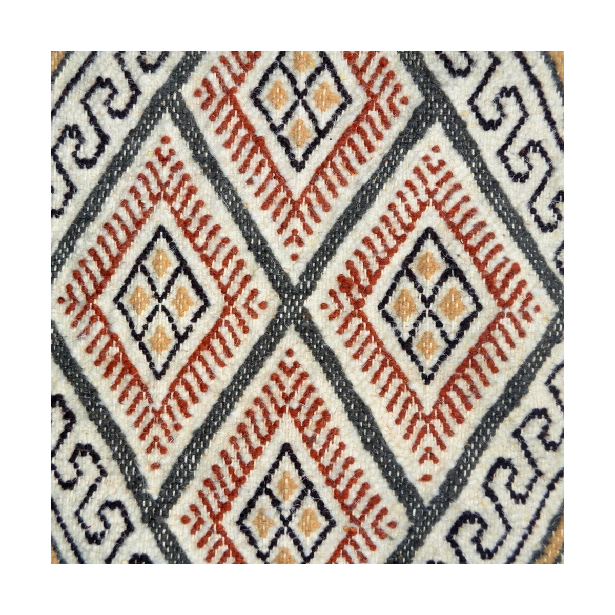 Berber Teppich Großer Teppich Margoum Saouaf 155x240 Weiß (Handgefertigt, Wolle, Tunesien) Tunesischer Margoum-Teppich aus der S