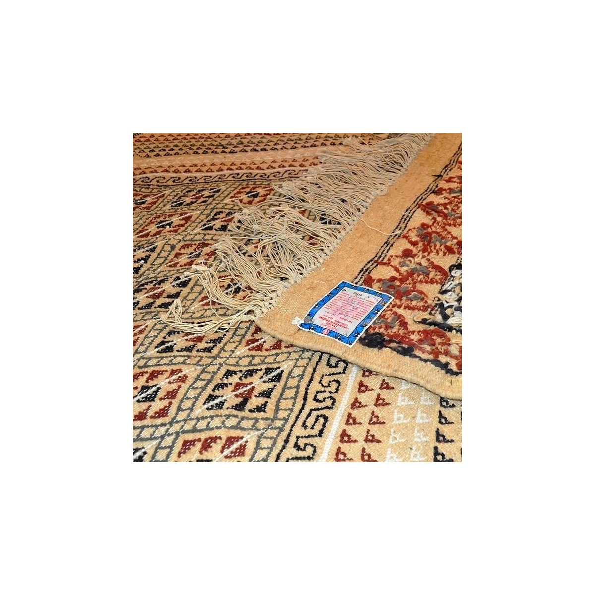 tappeto berbero Grande Tappeto Margoum Ledna 200x310 Beige (Fatto a mano, Lana) Tappeto margoum tunisino della città di Kairouan