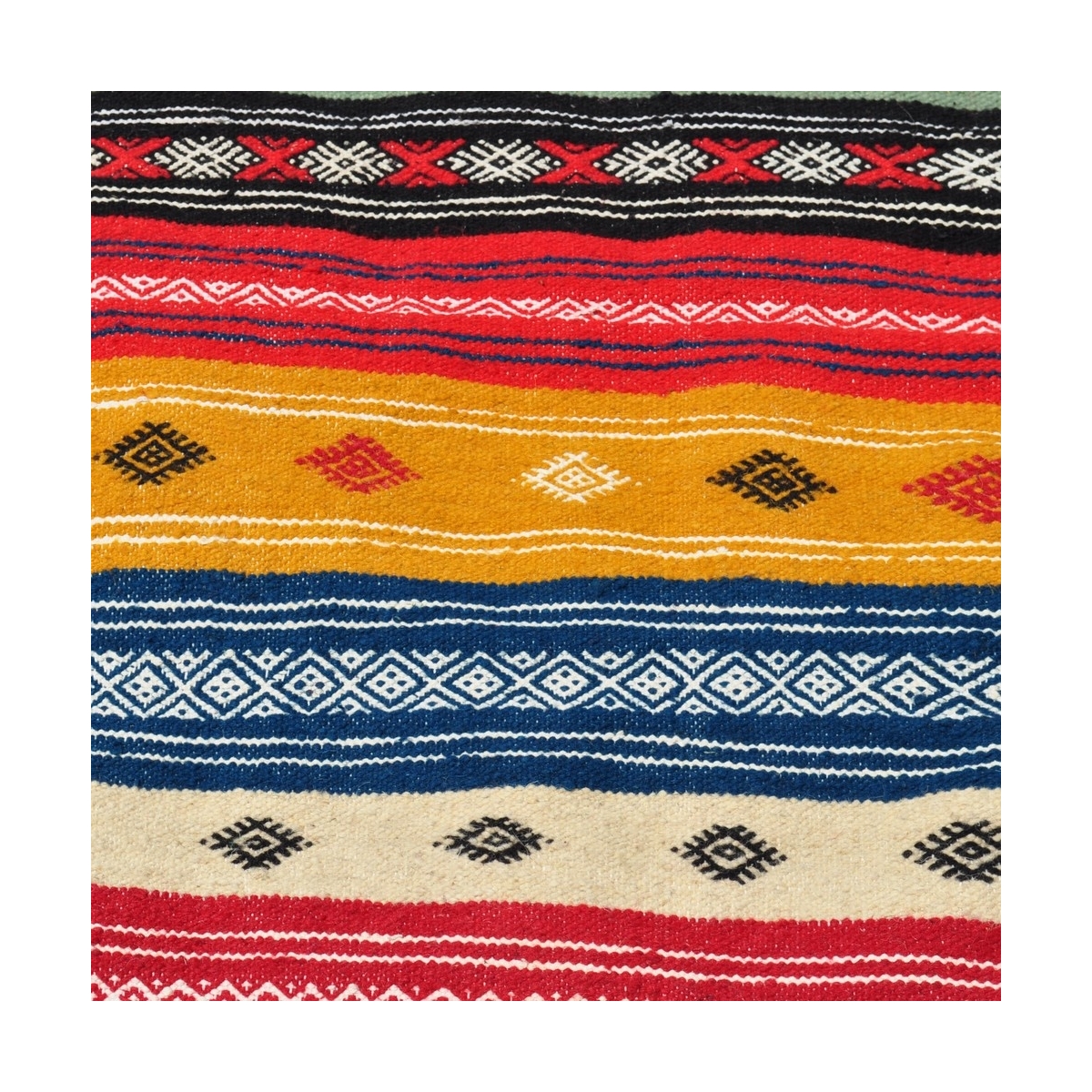 Alfombra bereber Alfombra Kilim largo Rouhia 70x200 Multicolor (Hecho a mano, Lana) Alfombra kilim tunecina, estilo marroquí. Al