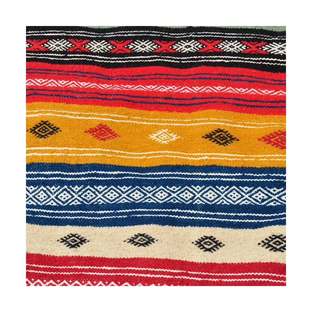 Tapis berbère Tapis Kilim long Rouhia 70x200 Multicolore (Tissé main, Laine) Tapis kilim tunisien style tapis marocain. Tapis re