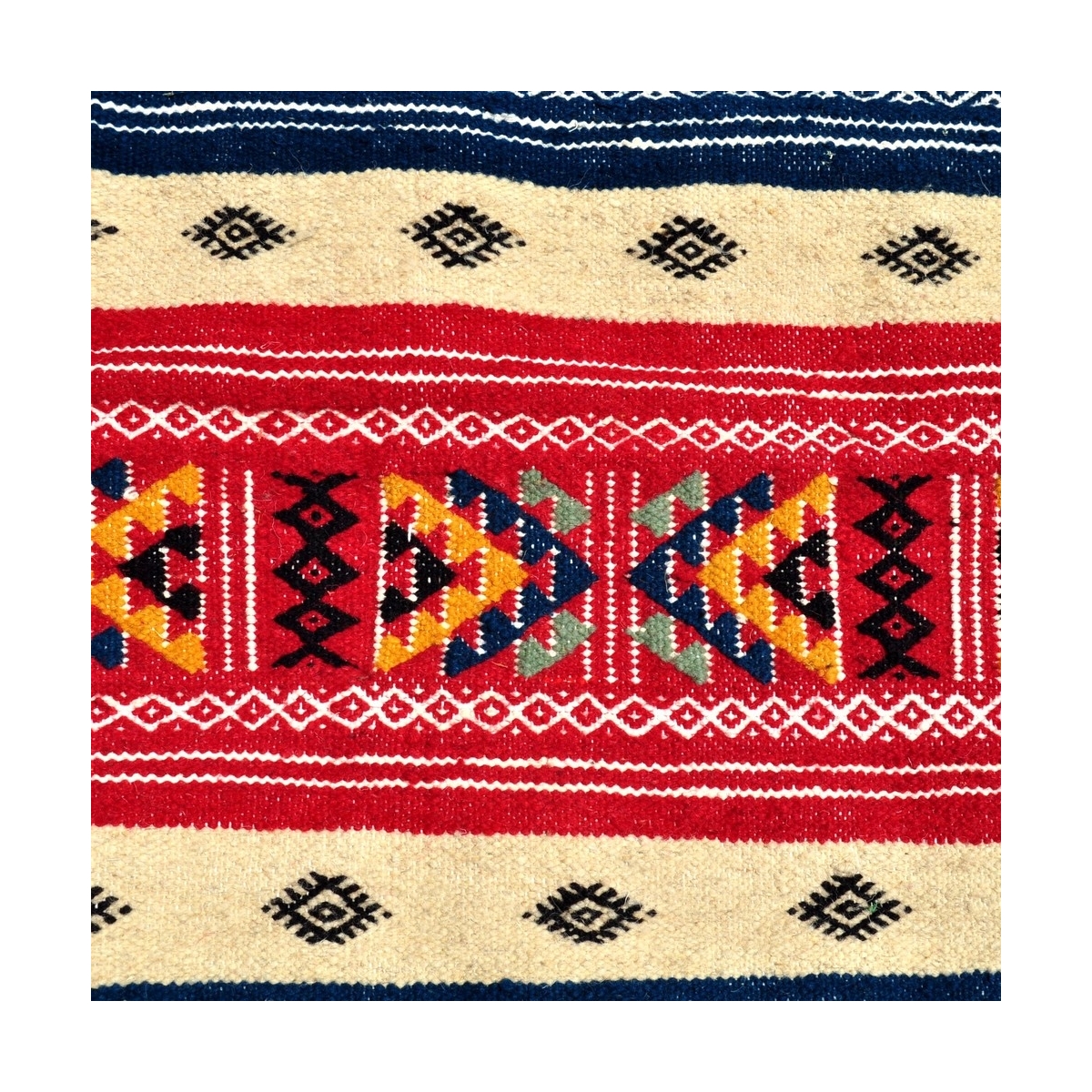 Alfombra bereber Alfombra Kilim largo Rouhia 70x200 Multicolor (Hecho a mano, Lana) Alfombra kilim tunecina, estilo marroquí. Al