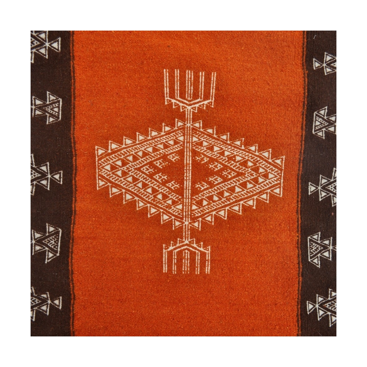Tapis berbère Tapis Kilim Bouzid 95x170 Orange/Noir (Tissé main, Laine, Tunisie) Tapis kilim tunisien style tapis marocain. Tapi