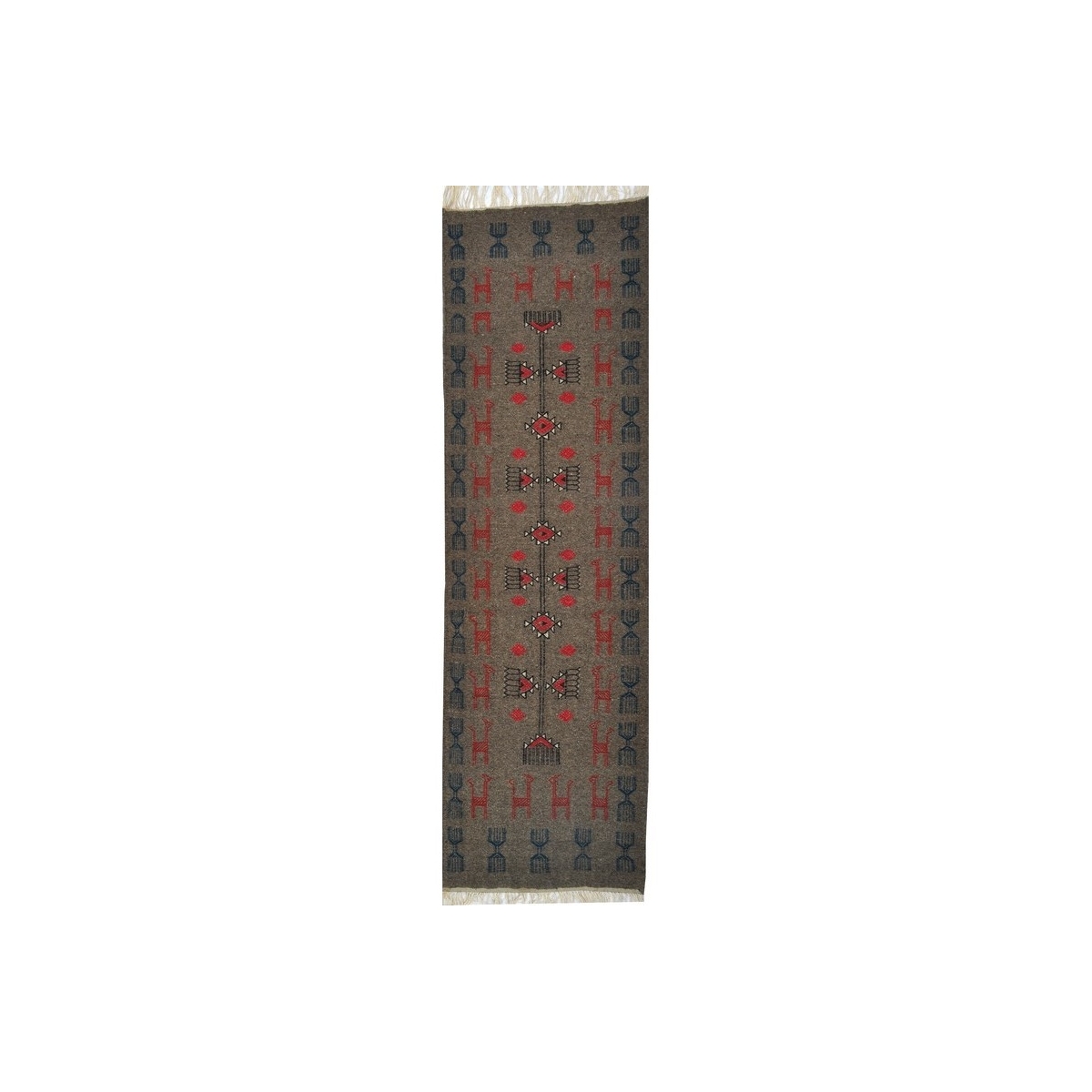Tapete berbere Tapete Kilim longo Marwen 65x230 Azul (Tecidos à mão, Lã, Tunísia) Tapete tunisiano kilim, estilo marroquino. Tap