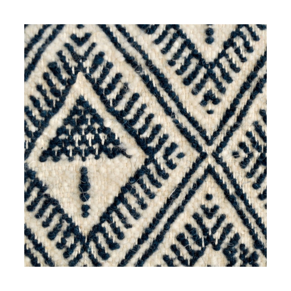 Berber Teppich Großer Teppich Margoum Mouaadh 70x100 Blau/Weiss (Handgefertigt, Wolle, Tunesien) Tunesischer Margoum-Teppich aus