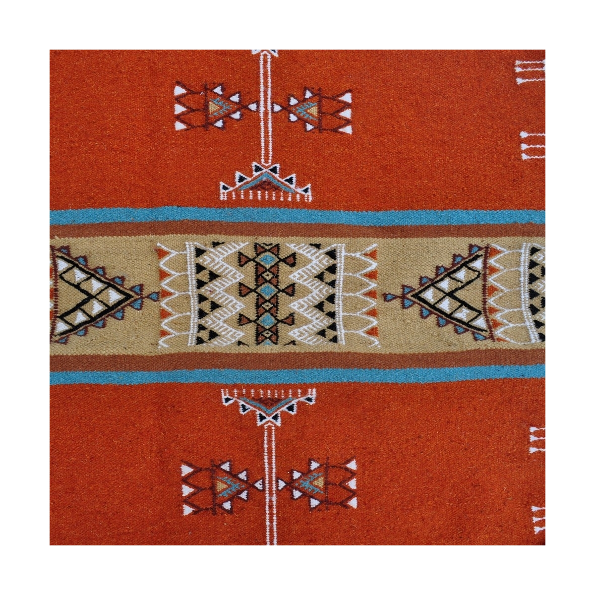 tappeto berbero Tappeto Kilim Othman 110x180 Giallo/Multicolore (Fatto a mano, Lana) Tappeto kilim tunisino, in stile marocchino