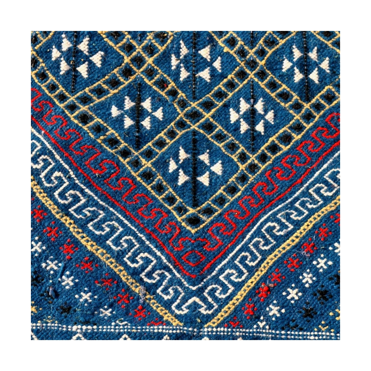 tappeto berbero Grande Tappeto Margoum Rehan 200x300 Blu (Fatto a mano, Lana, Tunisia) Tappeto margoum tunisino della città di K