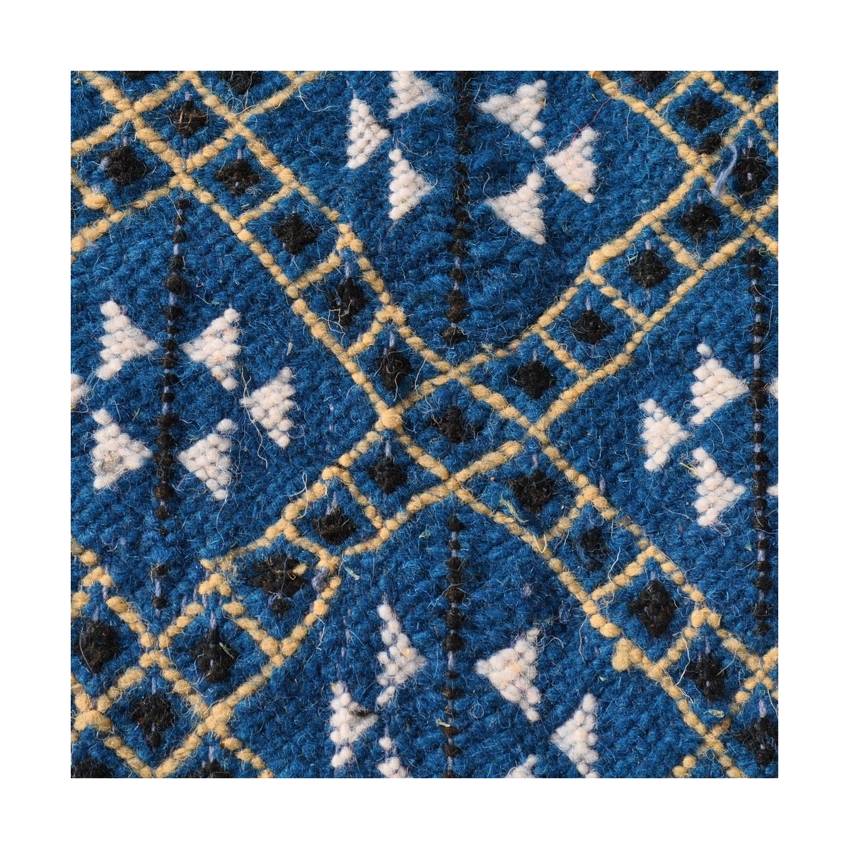 Alfombra bereber Alfombra grande Margoum Rehan 200x300 Azul (Hecho a mano, Lana, Túnez) Alfombra margoum tunecina de la ciudad d