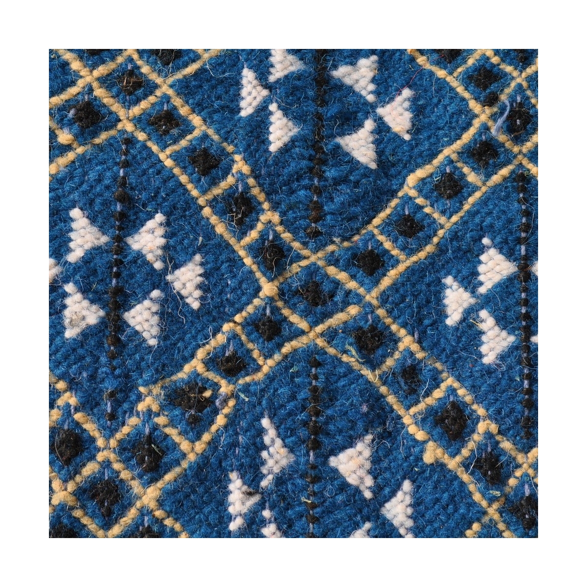 Berber carpet Large Rug Margoum Rehan 200x300 Blue (Handmade, Wool, Tunisia) Tunisian margoum rug from the city of Kairouan. Rec