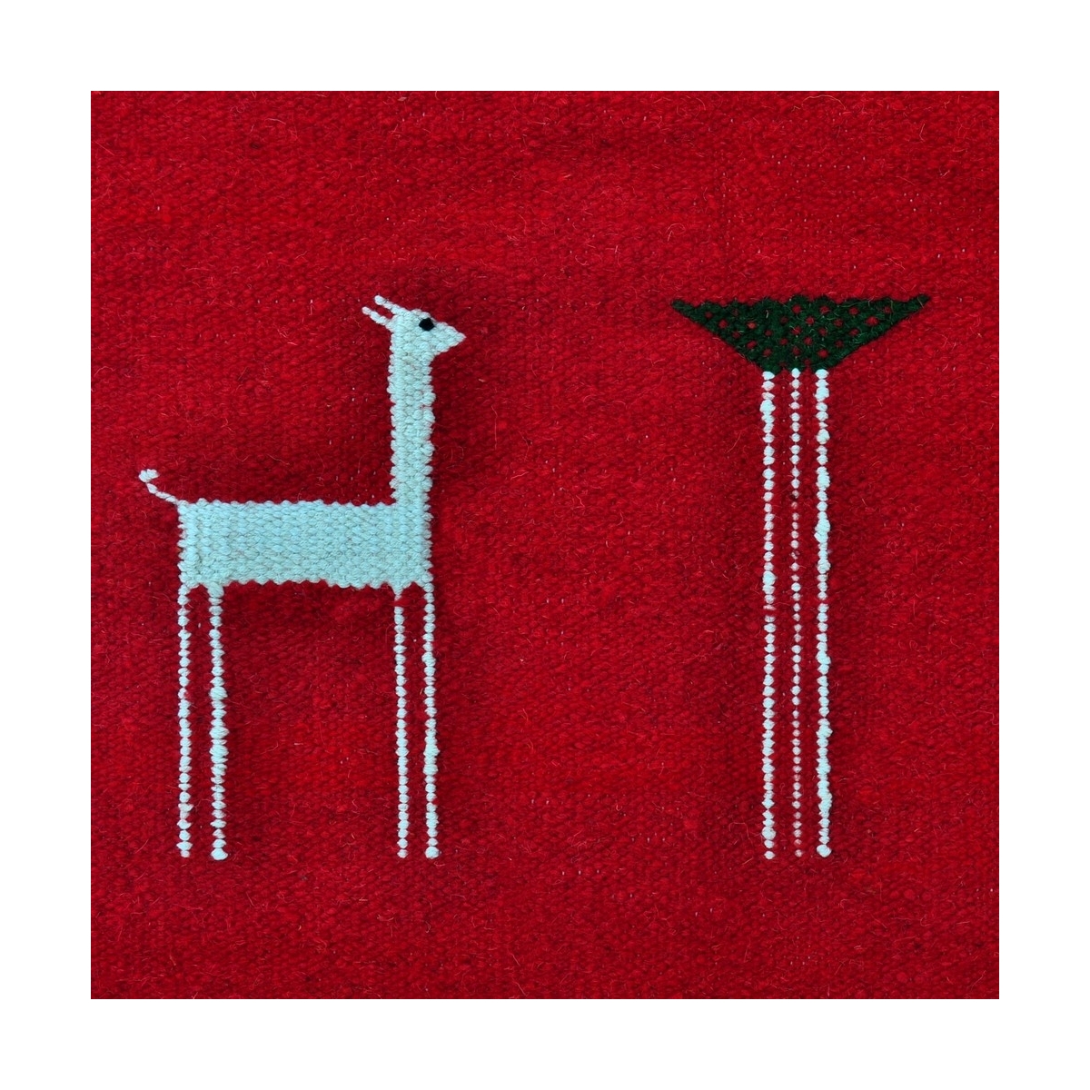 Tapete berbere Tapete Kilim Tabarka 60x100 Vermelho/Azul (Tecidos à mão, Lã, Tunísia) Tapete tunisiano kilim, estilo marroquino.