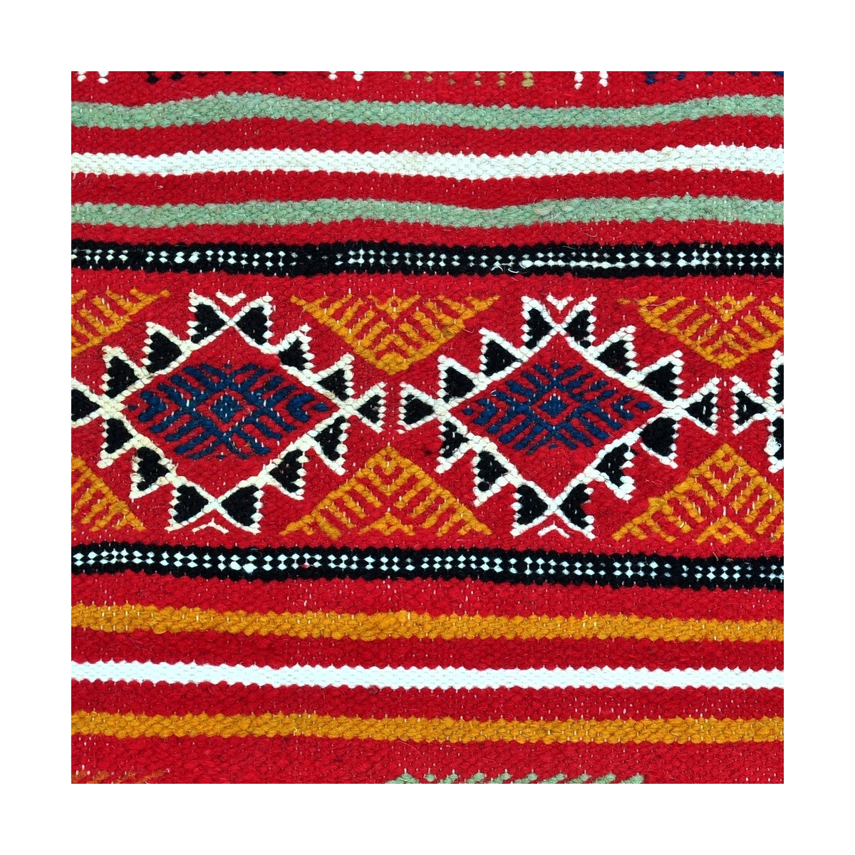 Tapete berbere Tapete Kilim longo Tataouine 65x205 Vermelho (Tecidos à mão, Lã, Tunísia) Tapete tunisiano kilim, estilo marroqui