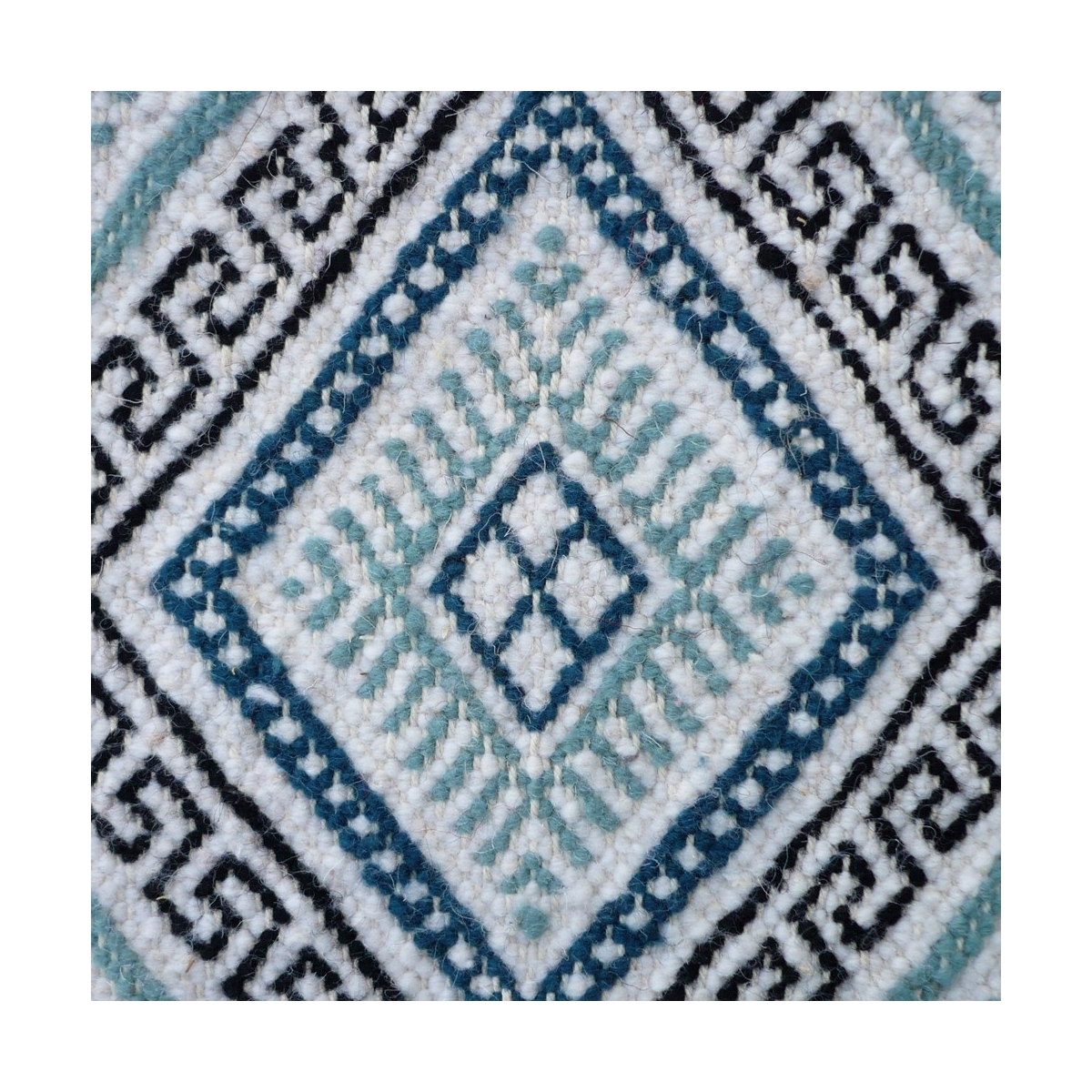 Alfombra bereber Alfombra grande Margoum Yasmina 75x300 Azul/Blanco (Hecho a mano, Lana, Túnez) Alfombra margoum tunecina de la 