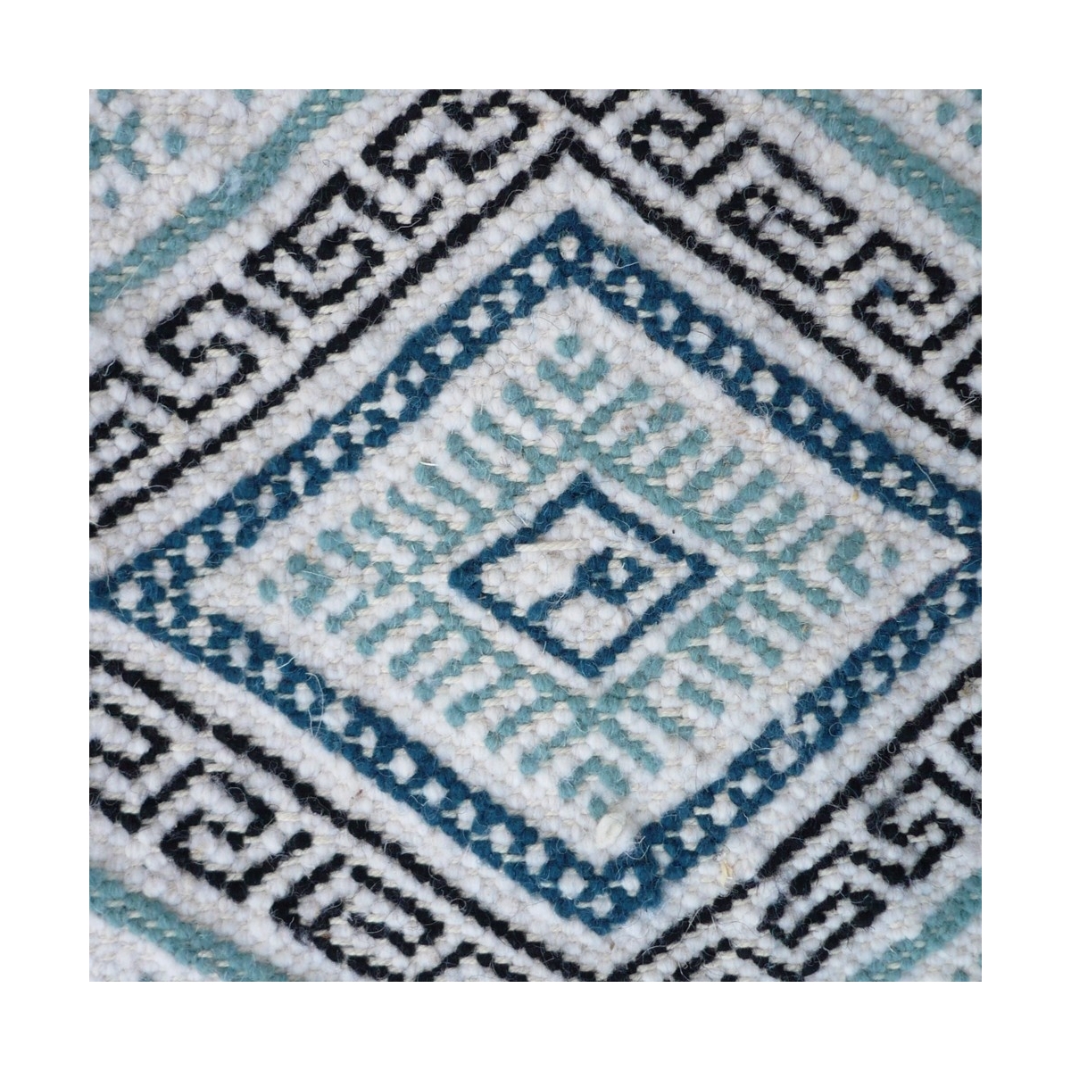 Alfombra bereber Alfombra grande Margoum Yasmina 75x300 Azul/Blanco (Hecho a mano, Lana, Túnez) Alfombra margoum tunecina de la 