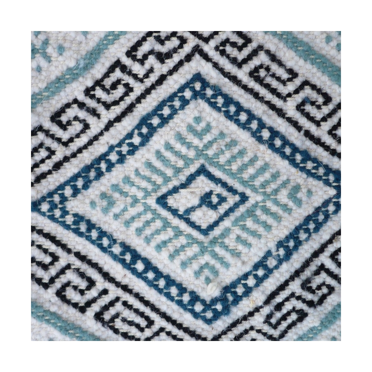 Berber carpet Large Rug Margoum Yasmina 75x300 Blue/White (Handmade, Wool, Tunisia) Tunisian margoum rug from the city of Kairou