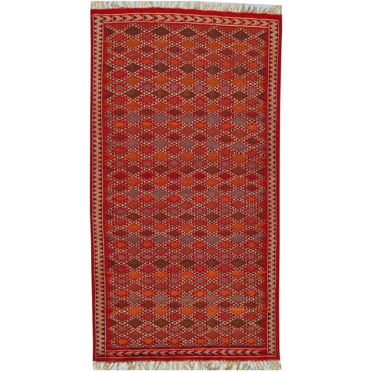 tappeto berbero Tappeto Kilim Sultan 100x205 Multicolore (Fatto a mano, Lana, Tunisia) Tappeto kilim tunisino, in stile marocchi