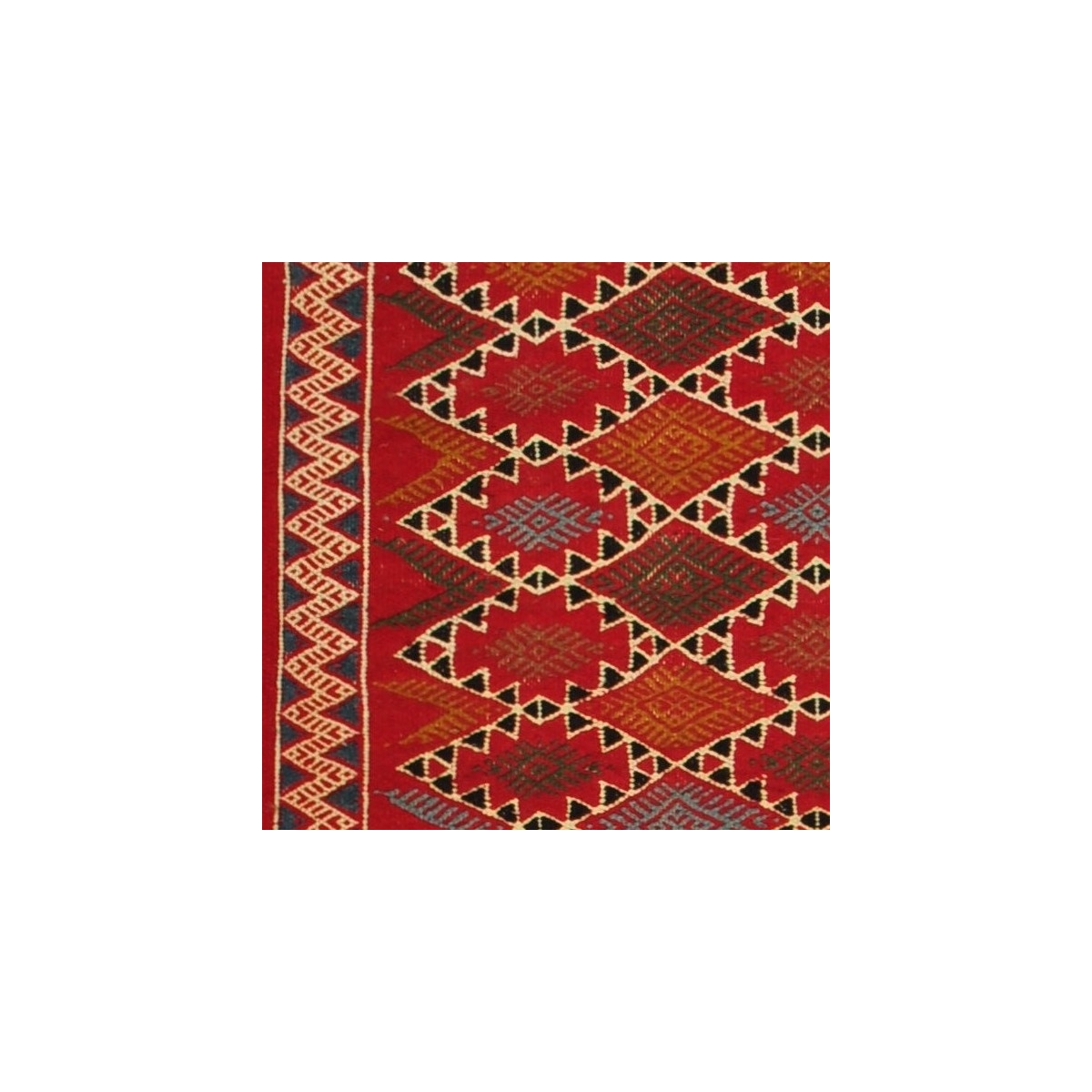 Berber Teppich Teppich Kelim Sultan 100x205 Mehrfarben (Handgewebt, Wolle, Tunesien) Tunesischer Kelim-Teppich im marokkanischen