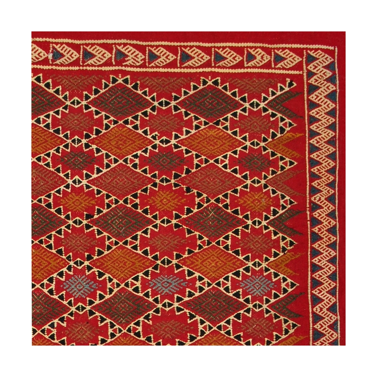 Berber Teppich Teppich Kelim Sultan 100x205 Mehrfarben (Handgewebt, Wolle, Tunesien) Tunesischer Kelim-Teppich im marokkanischen