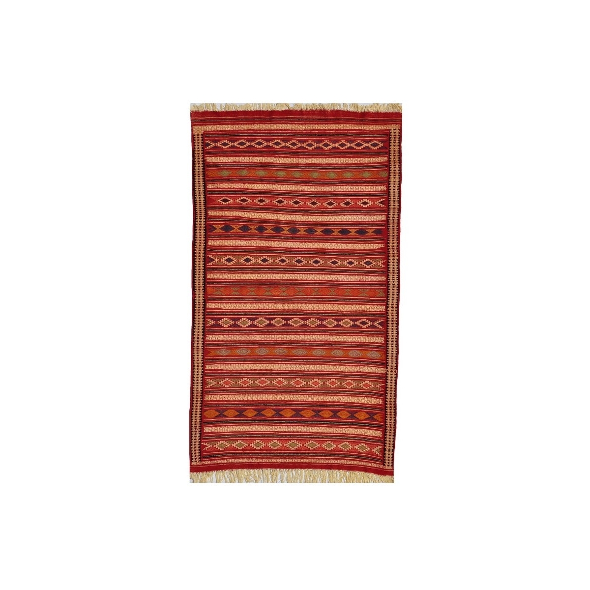 Berber carpet Rug Kilim Yakout 100x200 Multicolour (Handmade, Wool, Tunisia) Tunisian Rug Kilim style Moroccan rug. Rectangular 